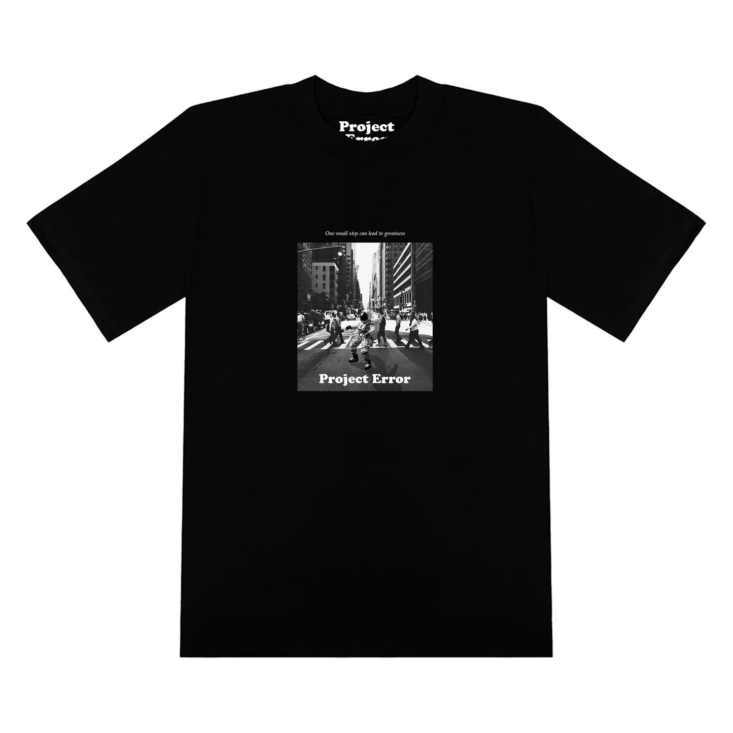 "Small Step" Black Tee